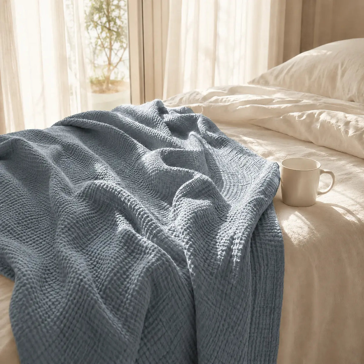 Couverture Cocon en Mousseline pour Adulte